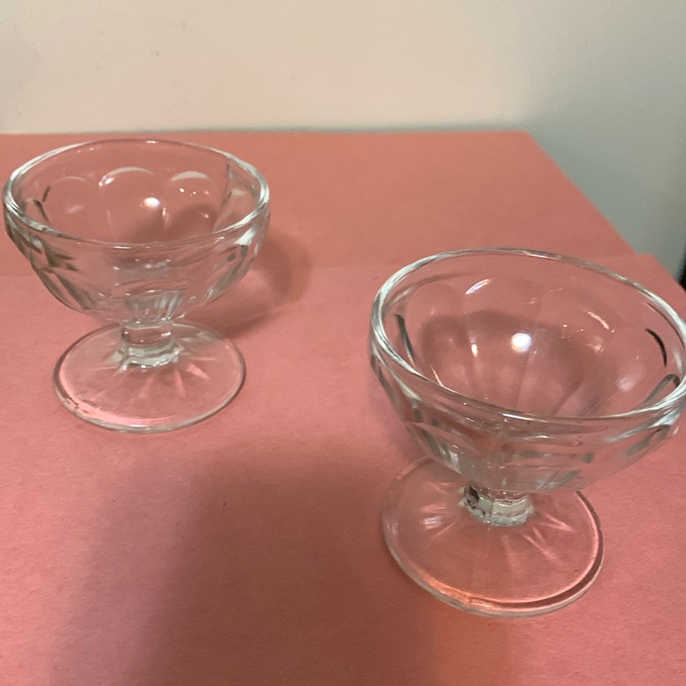 Two  small parfait cups bowls